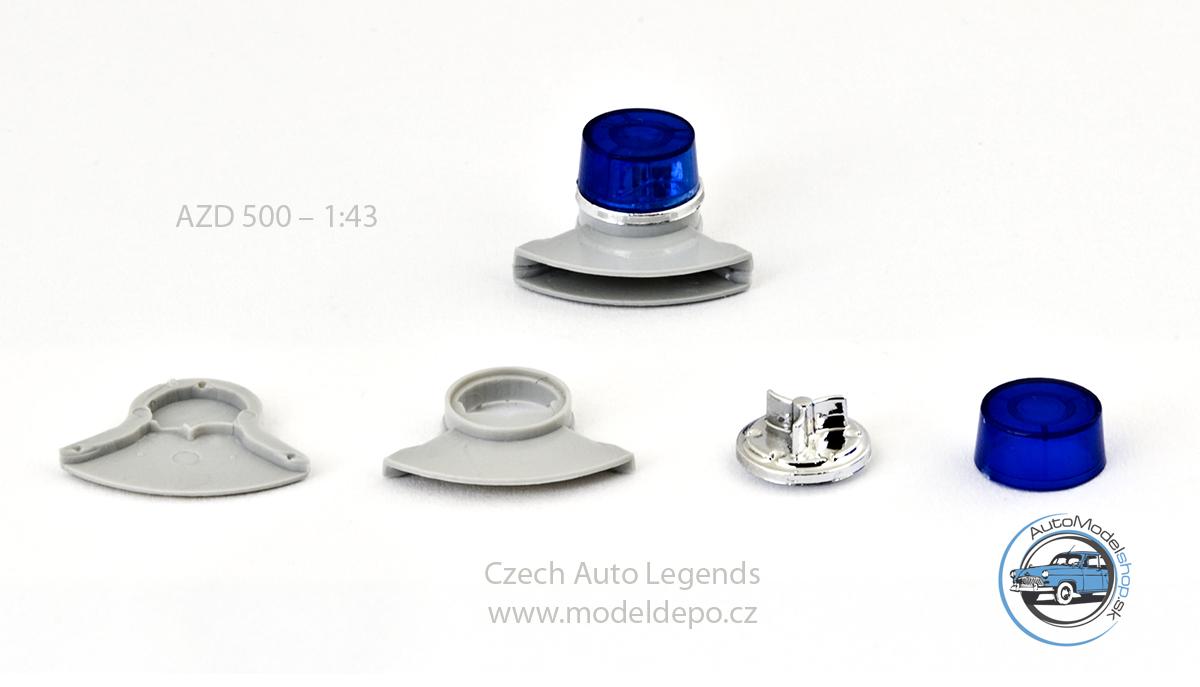 Maják AZD500 - modrý + šedý zvukovod - 1:43 Czech Auto Legend