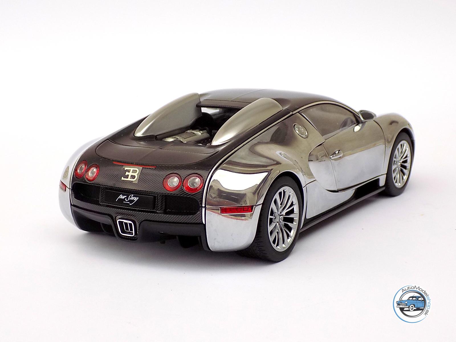 BUGATTI VEYRON 16.4 PUR SANG 2009 BLACK/ALUMINIUM - 1:18 AUTOART - Image 3
