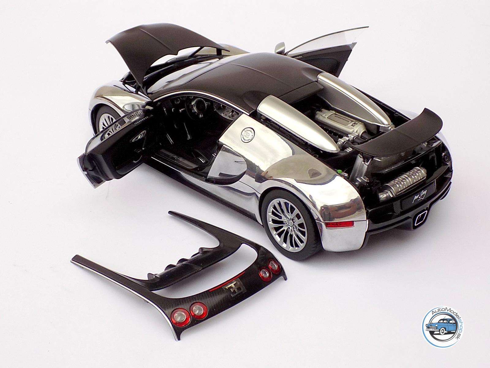 BUGATTI VEYRON 16.4 PUR SANG 2009 BLACK/ALUMINIUM - 1:18 AUTOART - Image 5