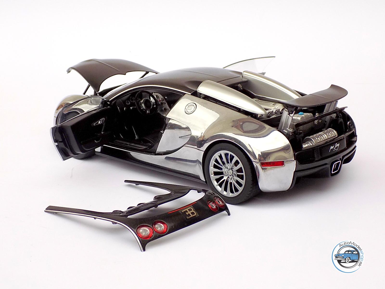 BUGATTI VEYRON 16.4 PUR SANG 2009 BLACK/ALUMINIUM - 1:18 AUTOART - Image 6