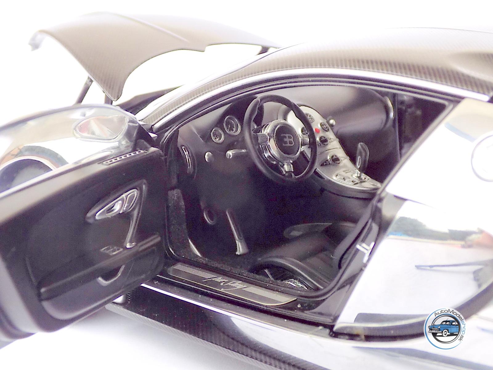 BUGATTI VEYRON 16.4 PUR SANG 2009 BLACK/ALUMINIUM - 1:18 AUTOART - Image 7