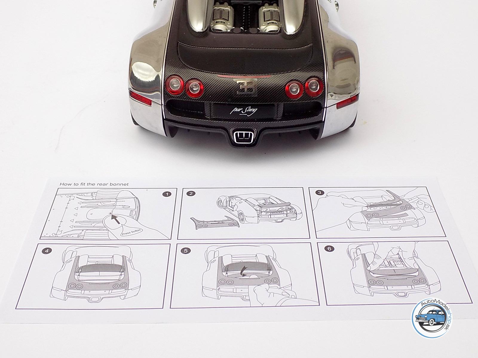 BUGATTI VEYRON 16.4 PUR SANG 2009 BLACK/ALUMINIUM - 1:18 AUTOART - Image 17