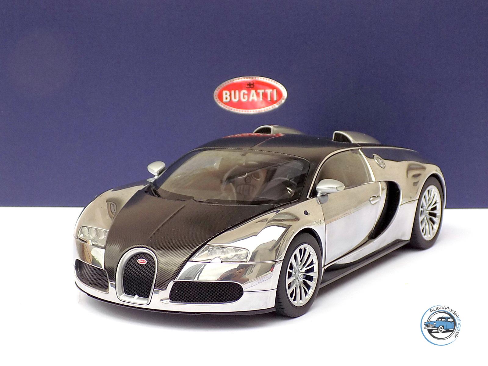 BUGATTI VEYRON 16.4 PUR SANG 2009 BLACK/ALUMINIUM - 1:18 AUTOART