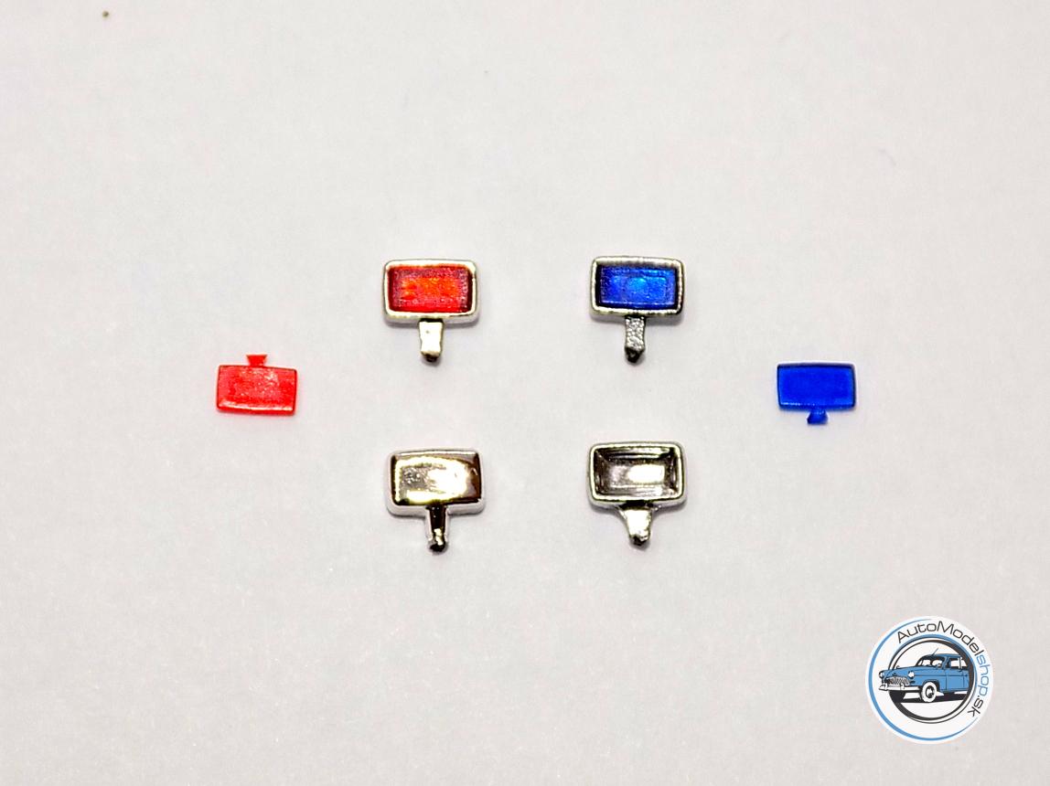 Sada svetiel PAL-Nové -Chrómové - modré/červené - 1:43 CAL - Image 2