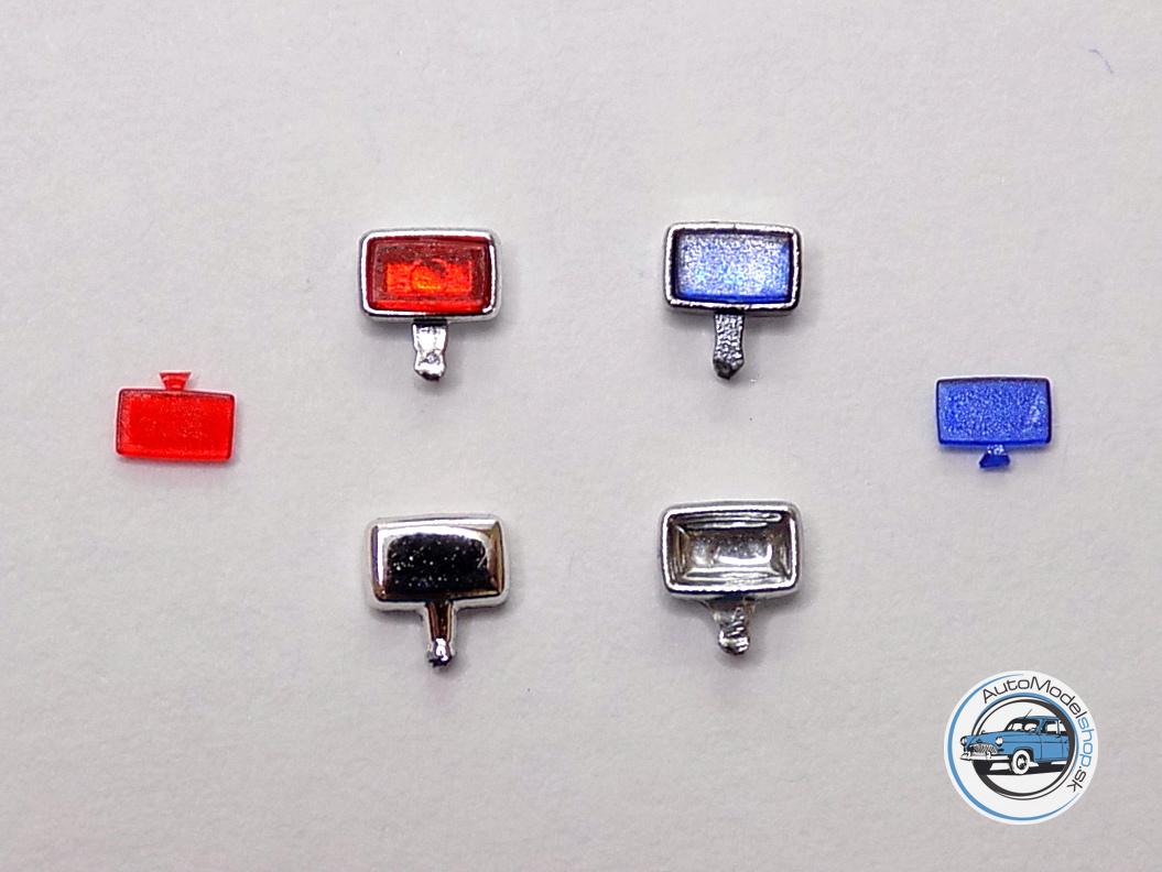 Sada svetiel PAL-Nové -Chrómové - modré/červené - 1:43 CAL - Image 3