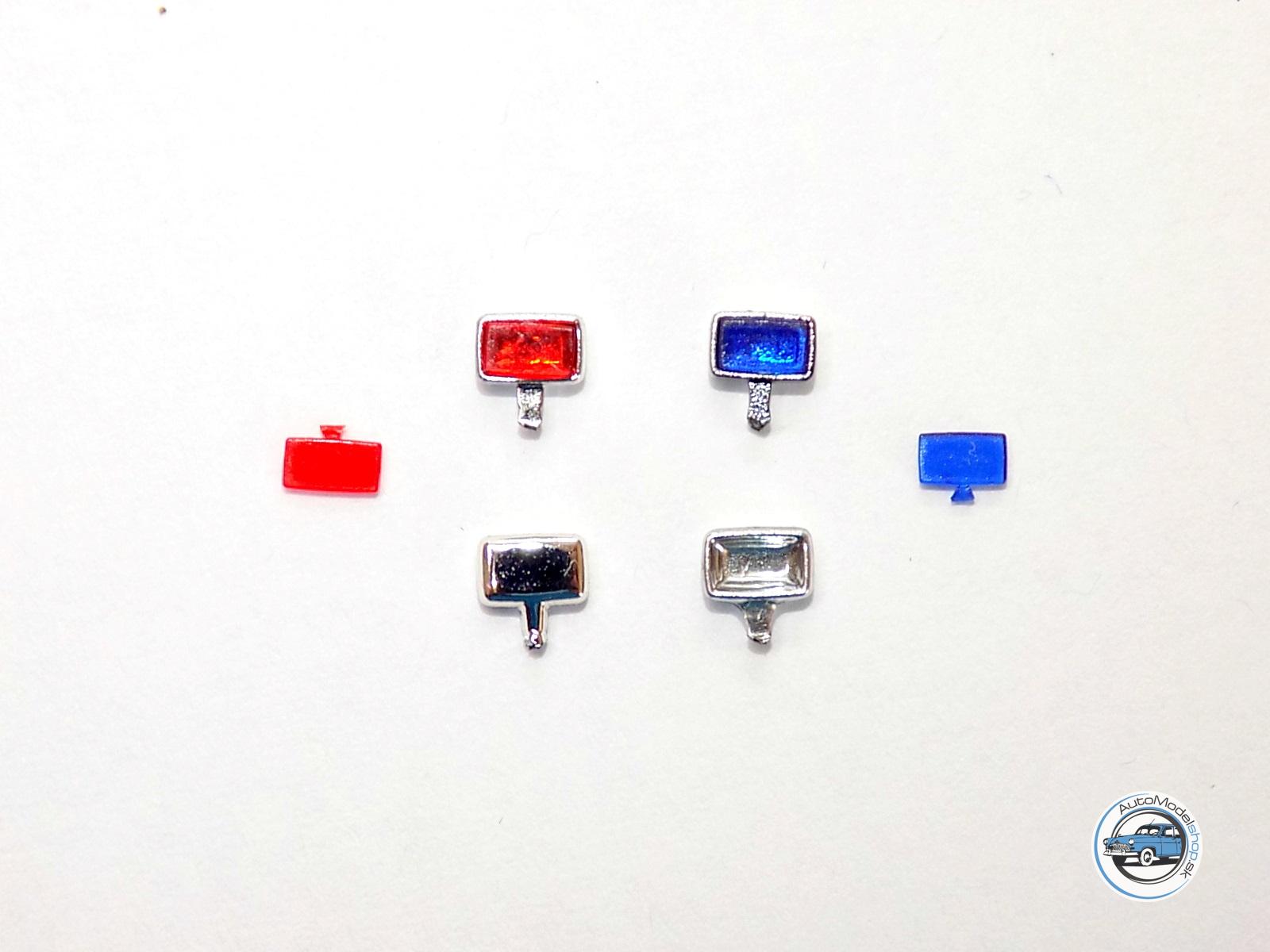 Sada svetiel PAL-Nové -Chrómové - modré/červené - 1:43 CAL