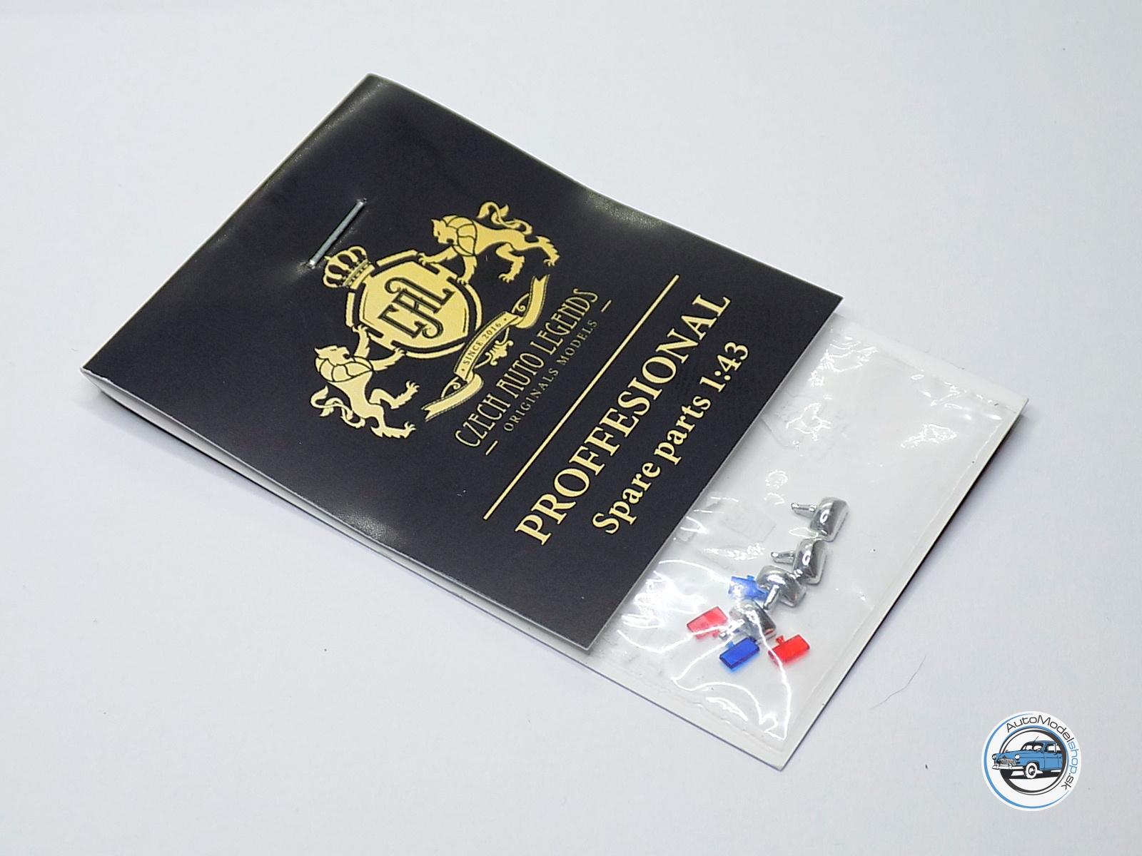 Sada svetiel PAL staré - Chrómové – červené/modré – 1:43 CAL - Image 3