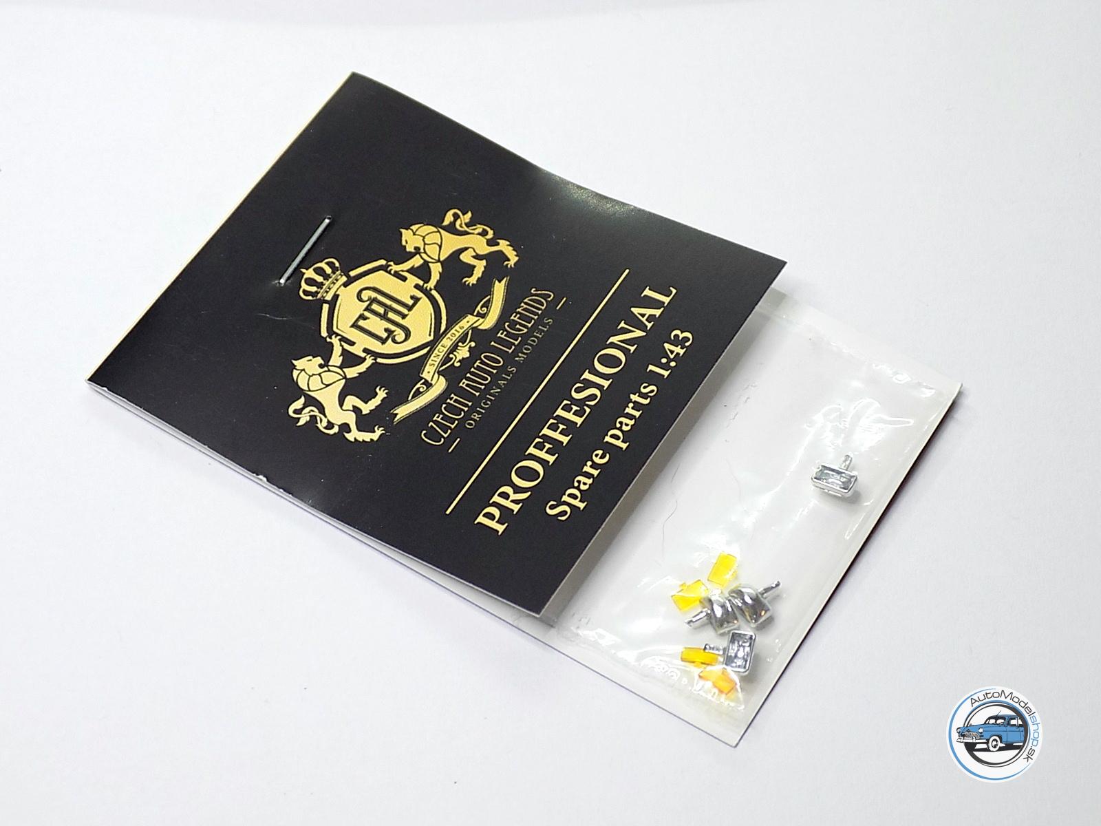 Sada svetiel PAL staré – Chrómové – žlté – 1:43 CAL - Image 4