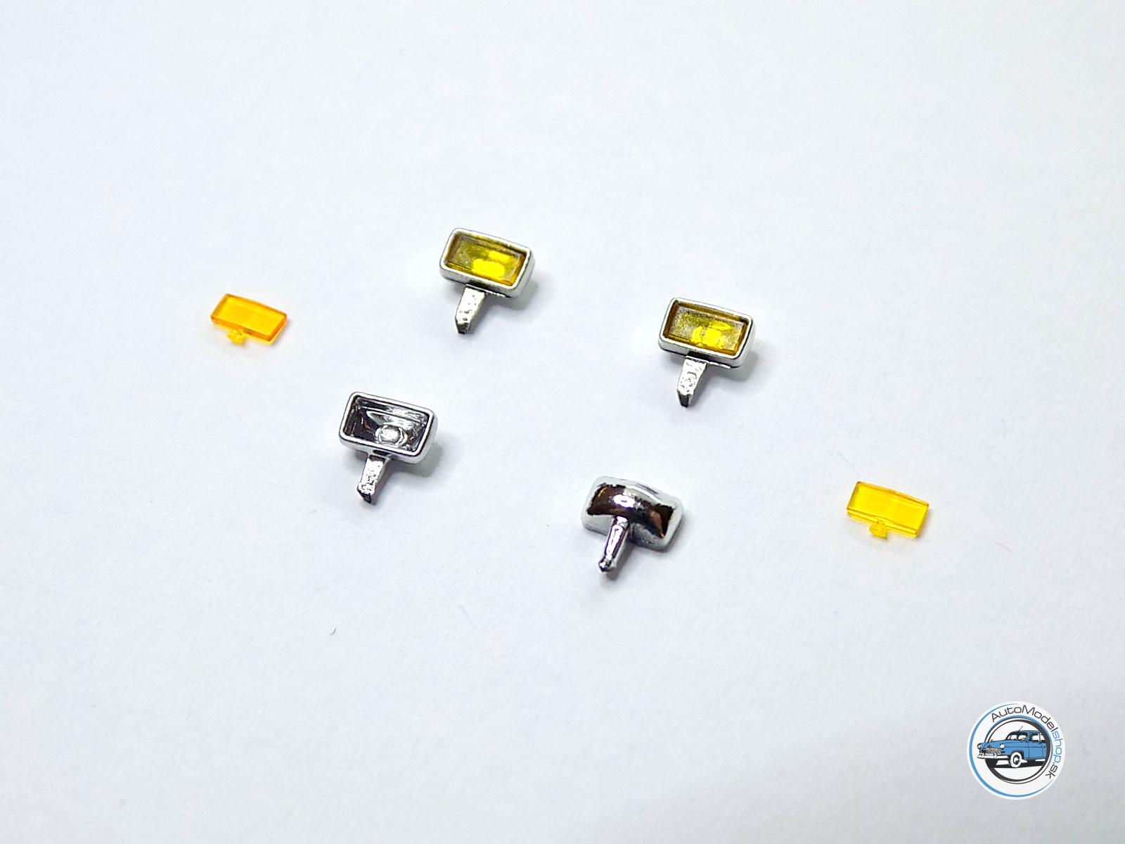 Sada svetiel PAL staré – Chrómové – žlté – 1:43 CAL - Image 2