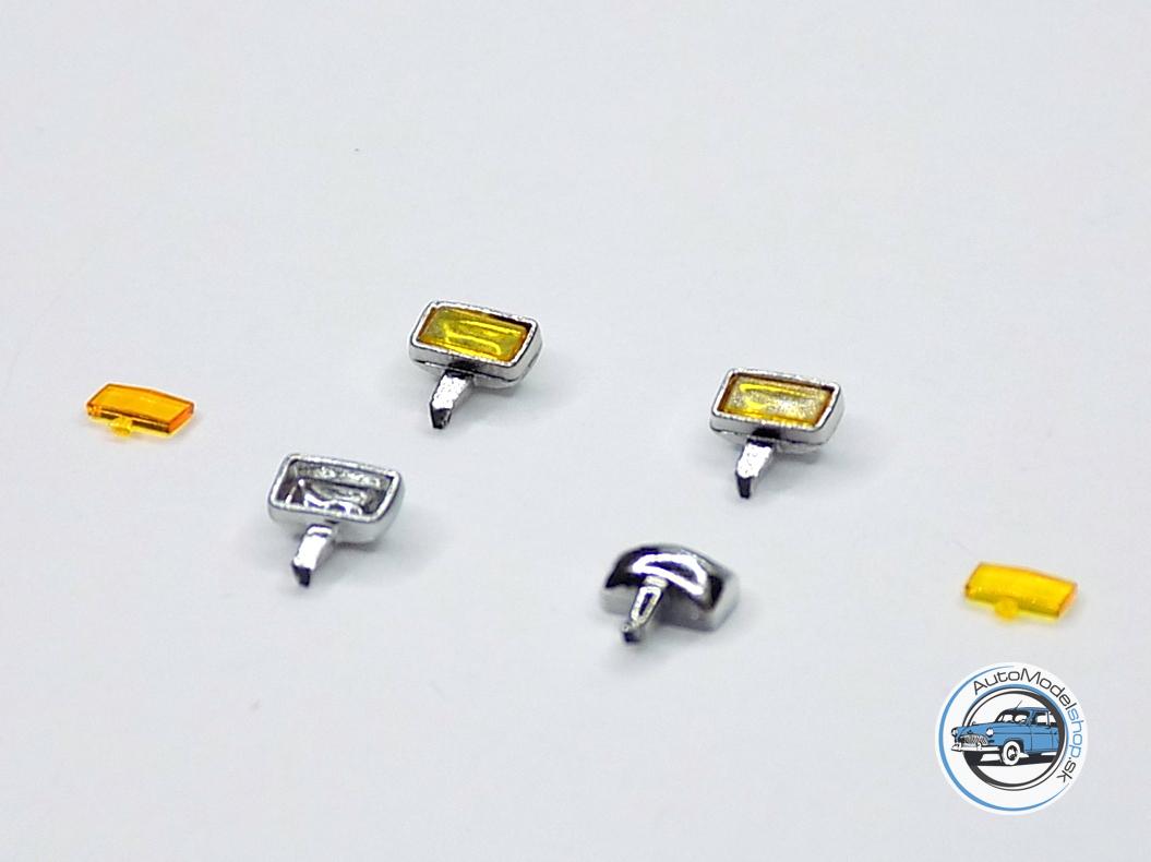 Sada svetiel PAL staré – Chrómové – žlté – 1:43 CAL - Image 3