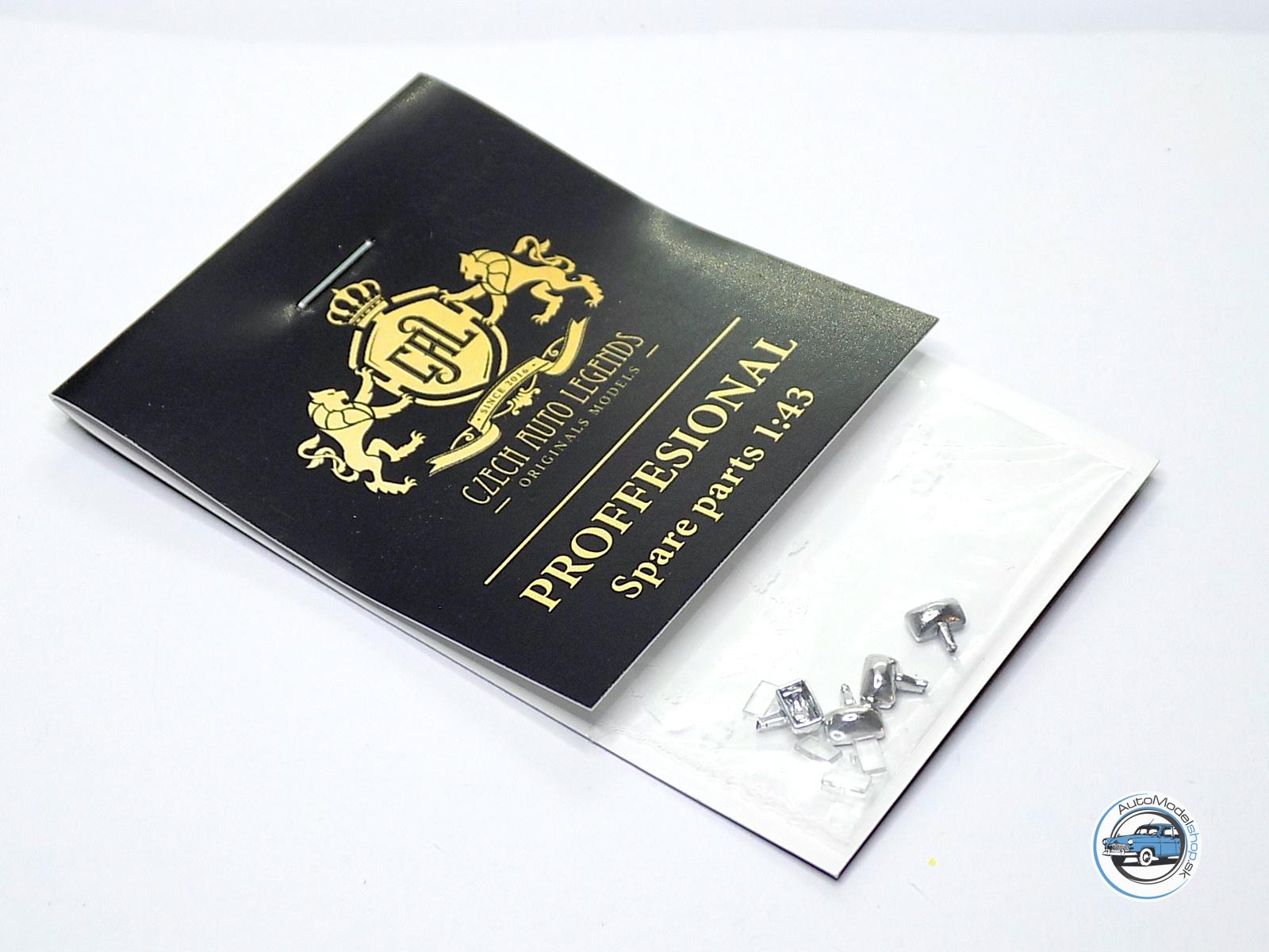 Sada svetiel PAL staré – Chrómové – číre – 1:43 CAL - Image 3