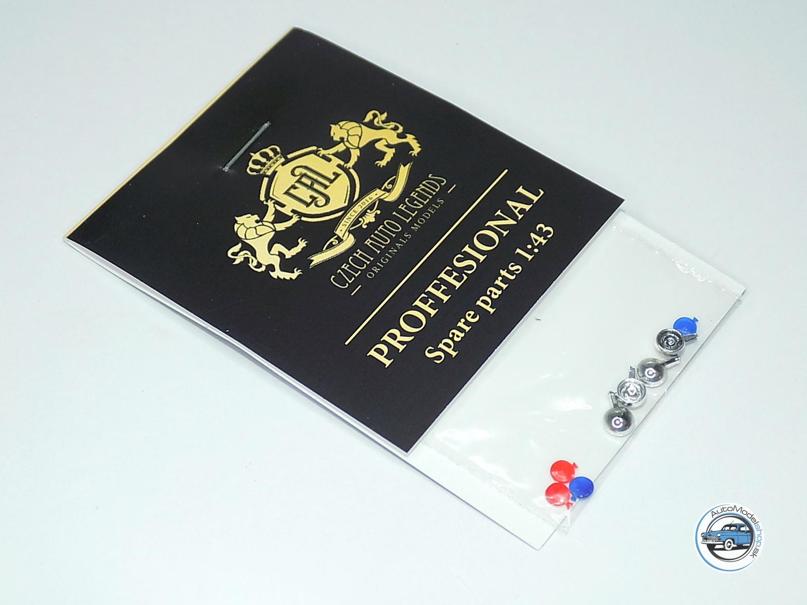 Sada prídavných svetiel 3,45mm - Chrómové modré/červené - 1:43 CAL - Image 3