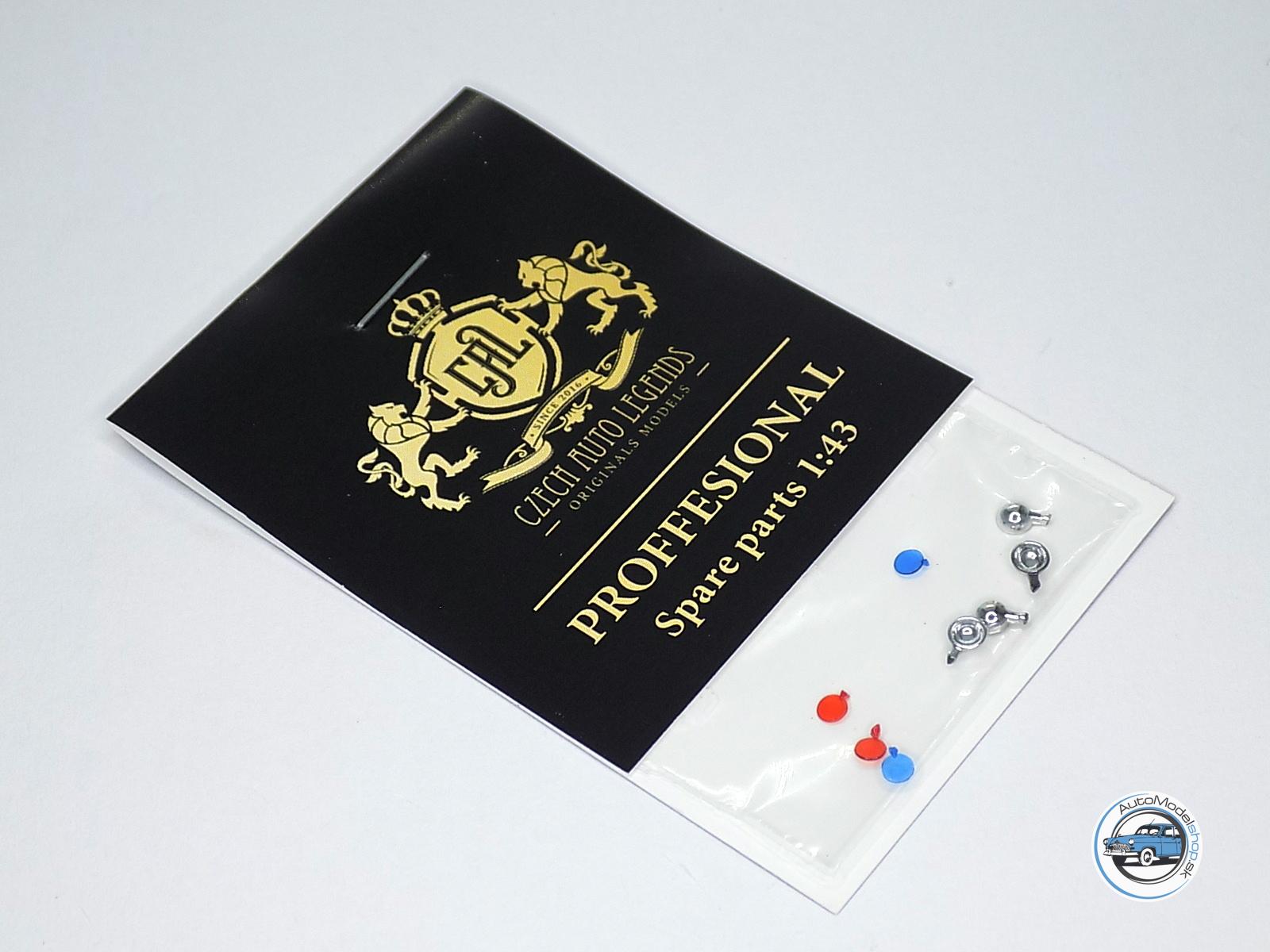 Sada prídavných svetiel 2,9 mm - Chrómové modré/červené - 1:43 CAL - Image 4