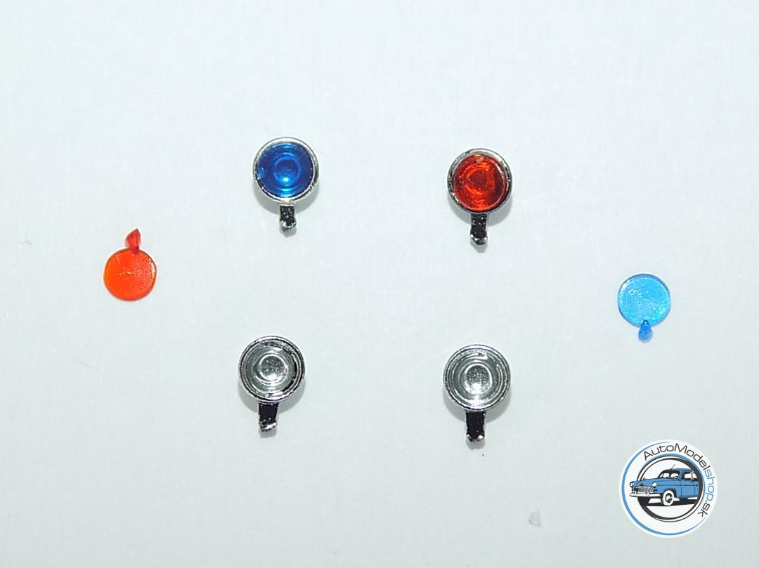 Sada prídavných svetiel 2,9 mm - Chrómové modré/červené - 1:43 CAL - Image 2