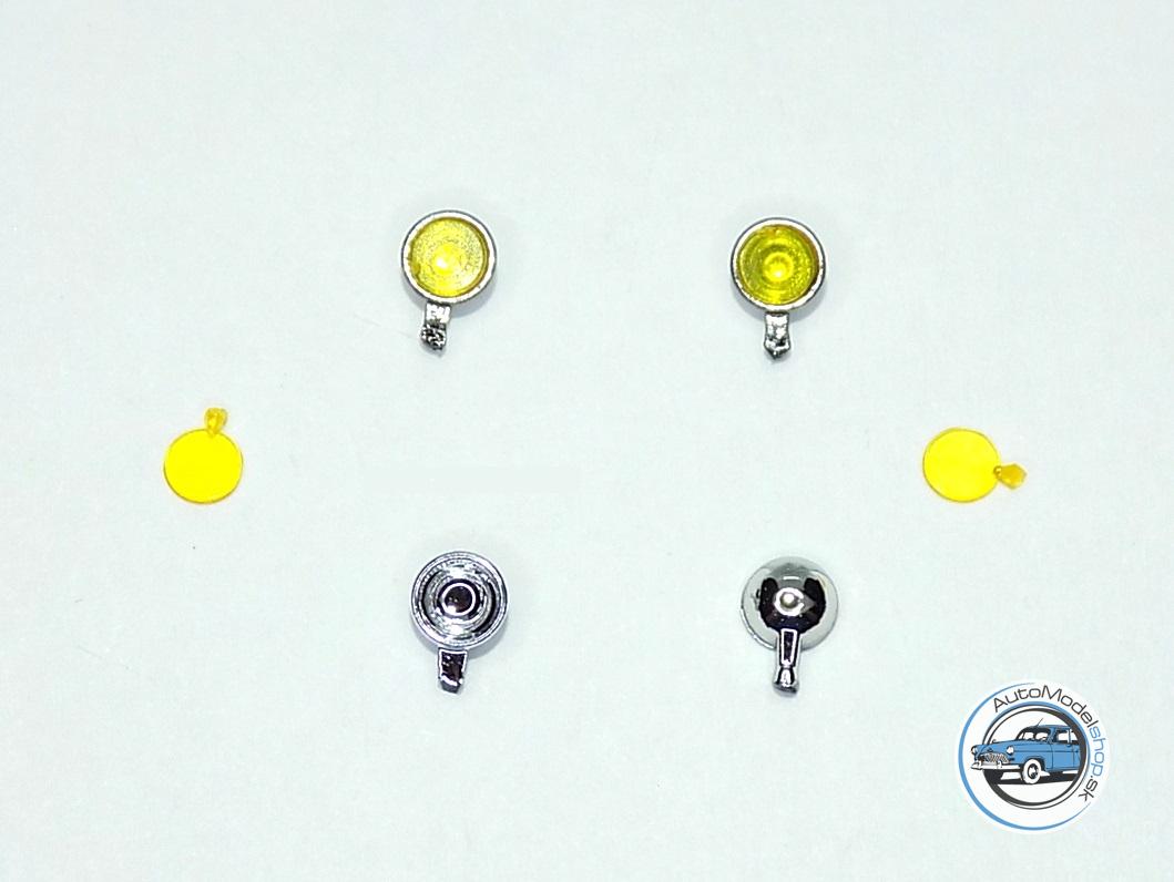 Sada prídavných svetiel 2,9 mm - Chrómové žlté - 1:43 CAL