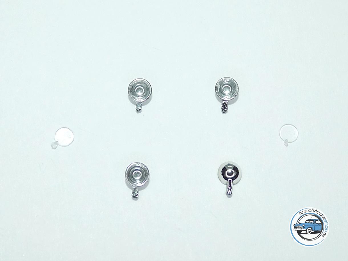 Sada prídavných svetiel 2,9 mm - Chrómové číre - 1:43 CAL