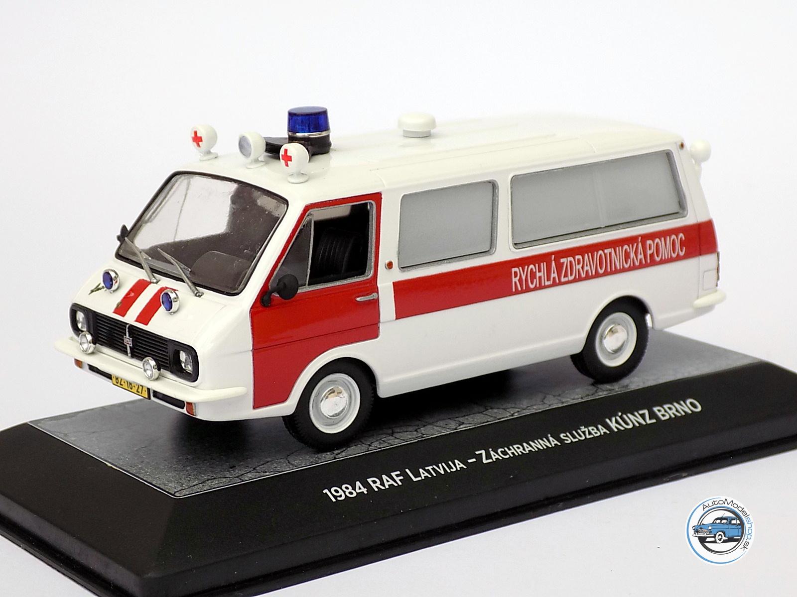 RAF LATVIA ( sanitka - ambulance ) - ZÁCHRANNÁ SLUŽBA KÚNZ BRNO - 1:43 CZECH AUTO LEGEND - Image 2