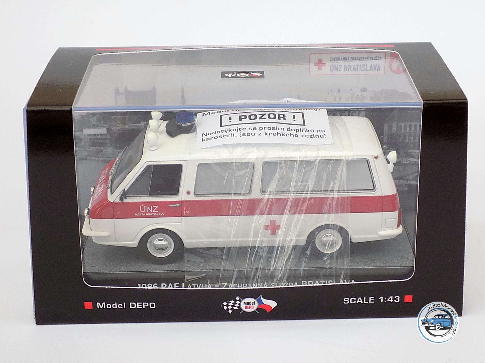 RAF LATVIA ( sanitka - ambulance ) – ZÁCHRANNÁ SLUŽBA KÚNZ BRATISLAVA   – 1:43 CZECH AUTO LEGEND - Image 6
