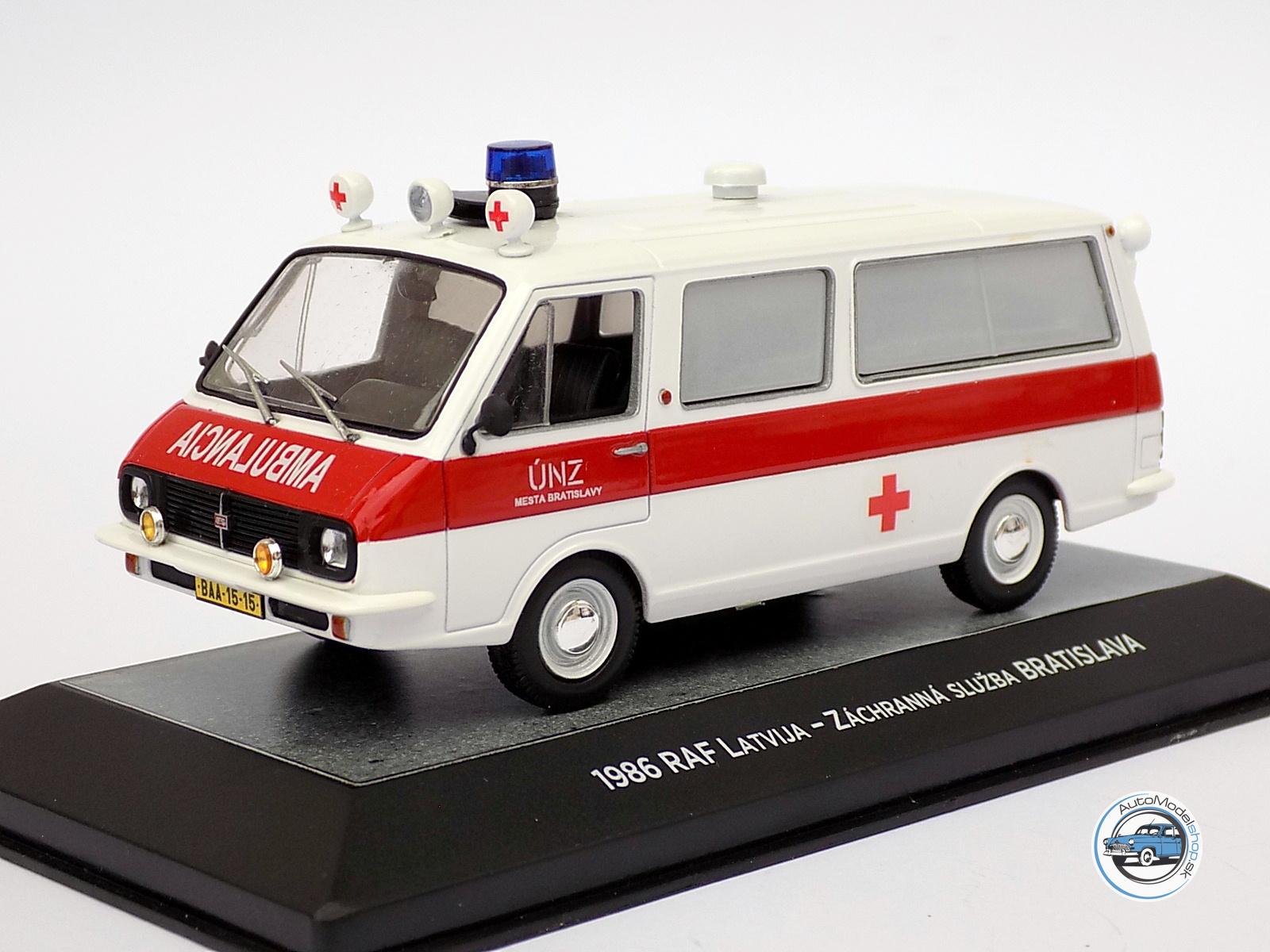 RAF LATVIA ( sanitka - ambulance ) – ZÁCHRANNÁ SLUŽBA KÚNZ BRATISLAVA   – 1:43 CZECH AUTO LEGEND - Image 2