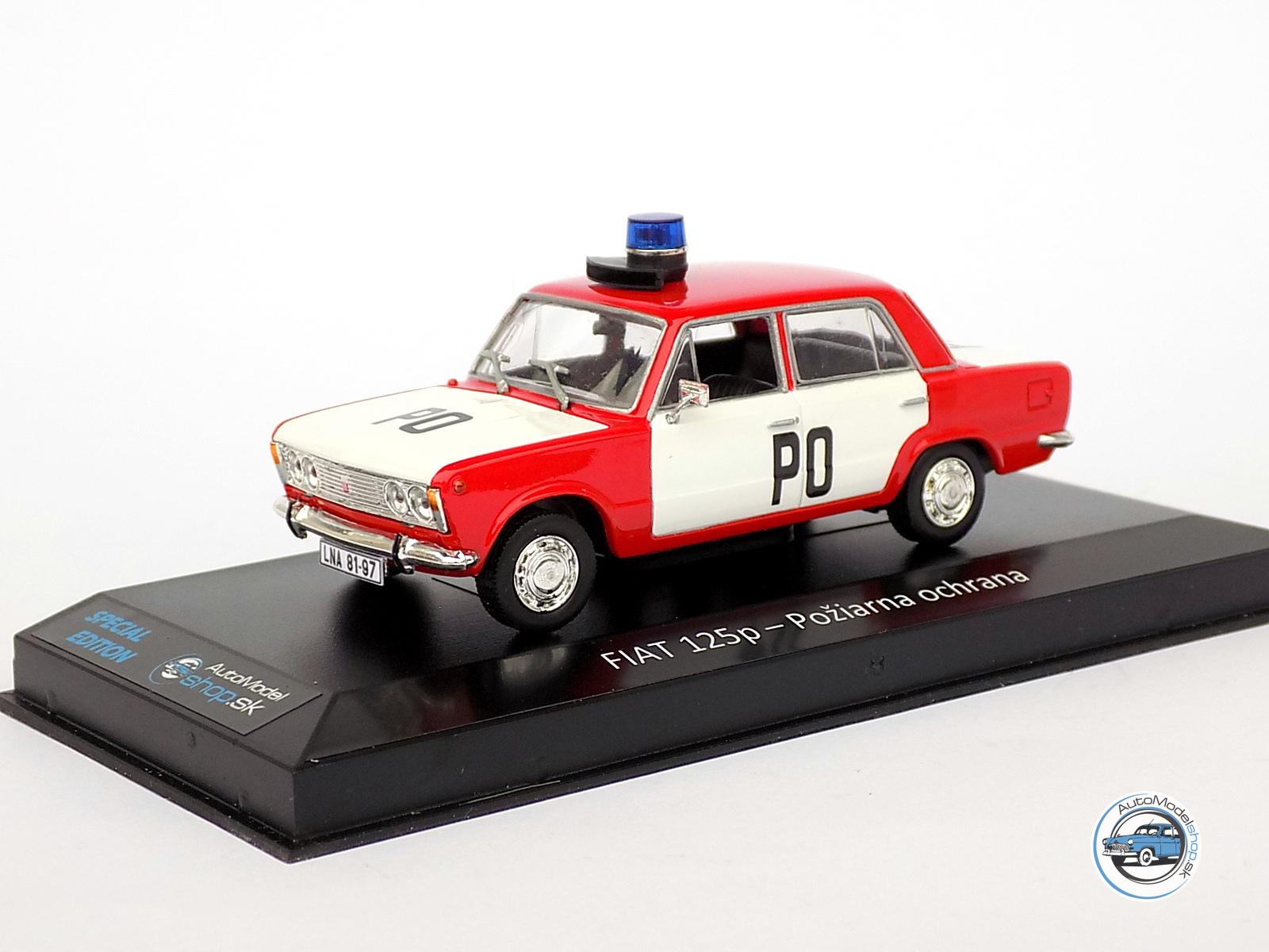 FIAT 125p - HASIČI / Požiarna ochrana Louny - Veliteľské vozidlo - 1:43 Automodelshop - Image 2
