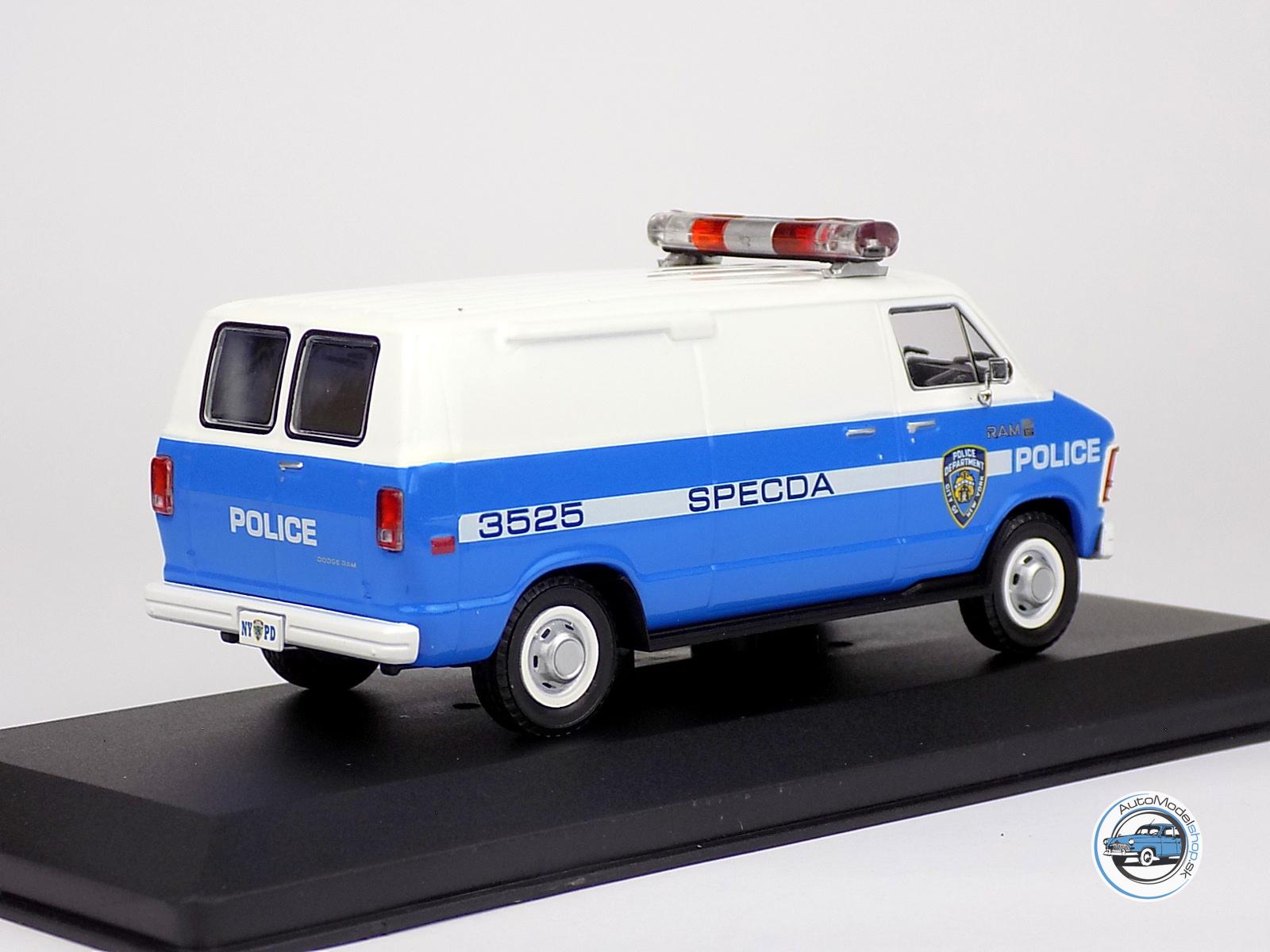 DODGE RAM B250 VAN NEW YORK POLICE DEPARTMENT NYPD  - POLICIA USA 1987 - 1:43 GREENLIGHT - Image 3
