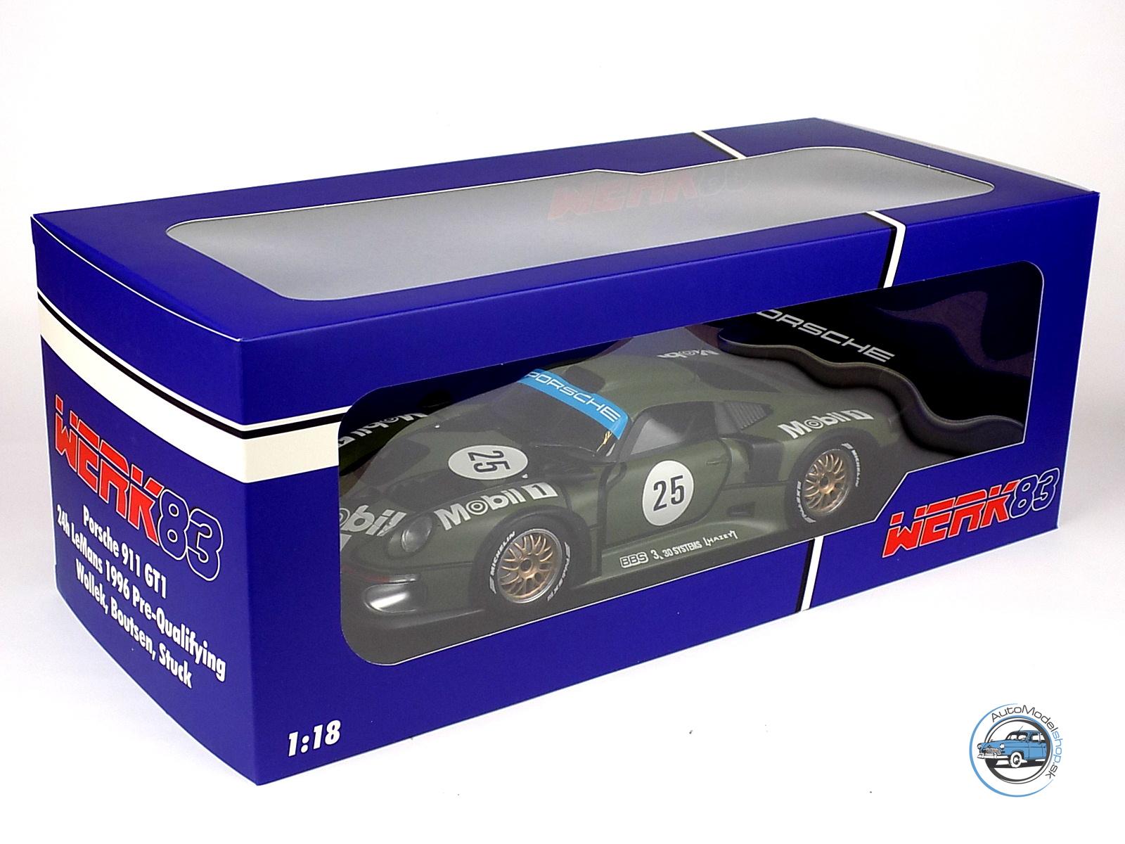 PORSCHE  911 GT1 3.2L TURBO TEAM PORSCHE AG MOBIL1 N 25 PRE QUALIFYING 2nd 24h LE MANS 1996 T.BOUTSEN - H.J.STUCK - B.WOLLEK -  1:18 WERK83 - Image 4