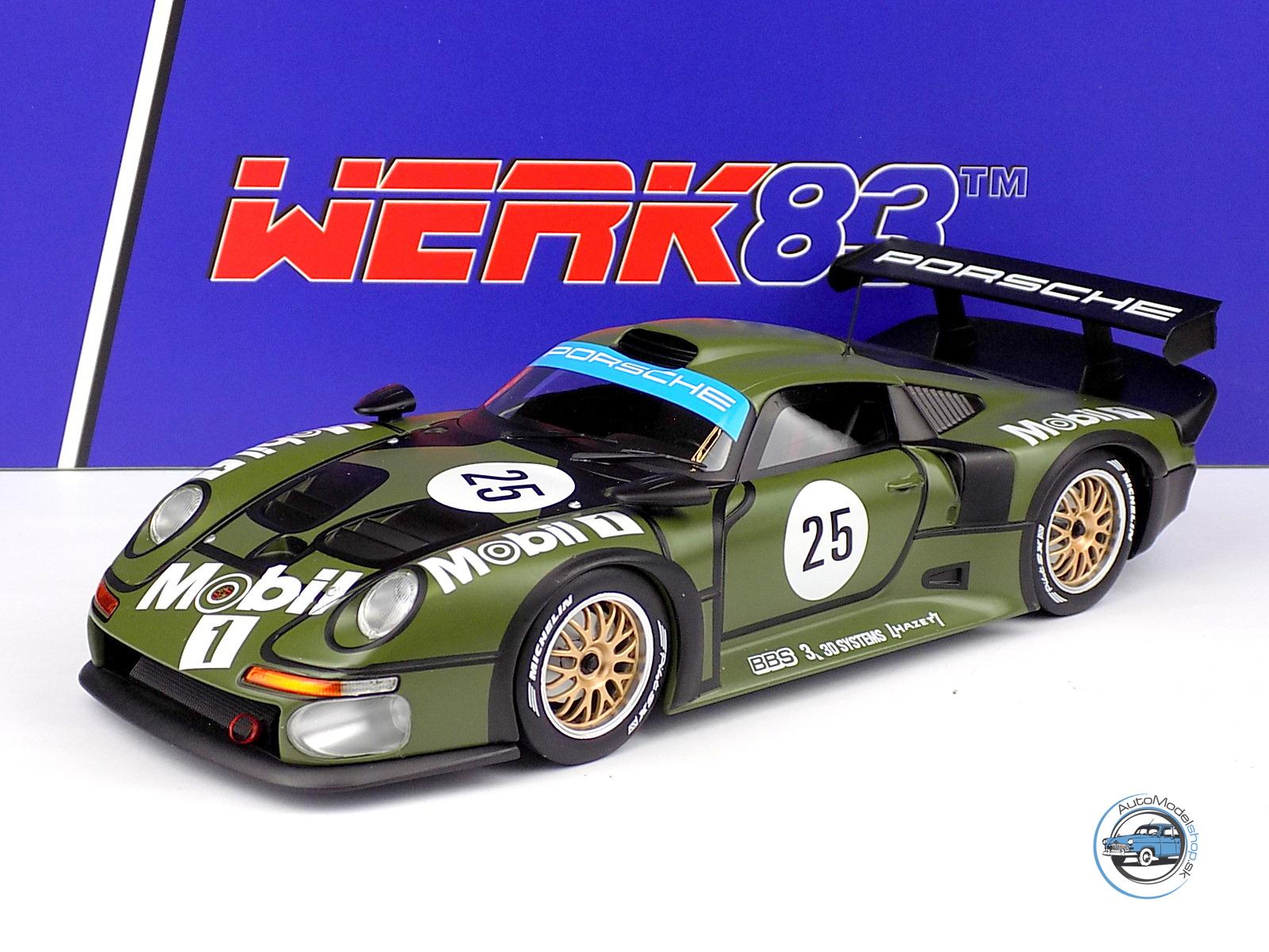 PORSCHE  911 GT1 3.2L TURBO TEAM PORSCHE AG MOBIL1 N 25 PRE QUALIFYING 2nd 24h LE MANS 1996 T.BOUTSEN - H.J.STUCK - B.WOLLEK -  1:18 WERK83