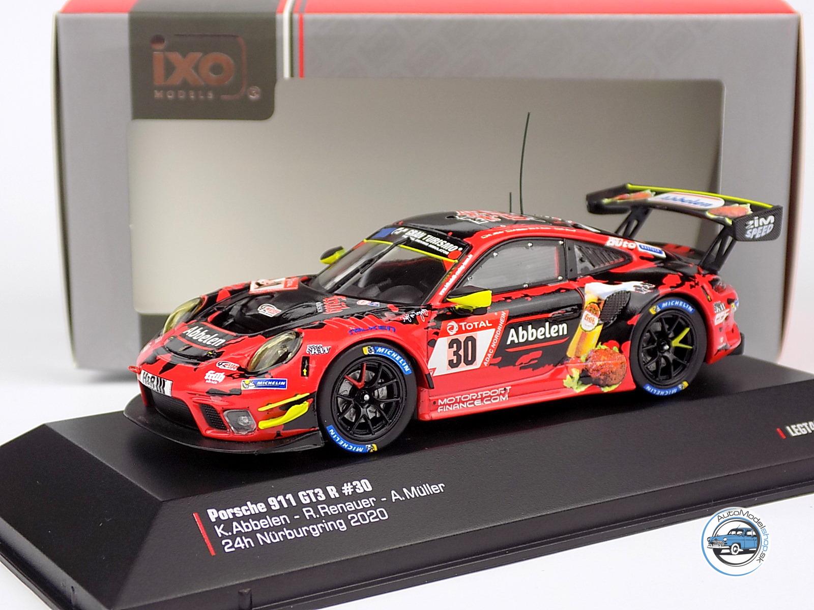 PORSCHE 911 991-2 GT3 R TEAM FRIKADELLI RACING N 30 24h NURBURGRING 2020 K.ABBELEN - A.MULLER - R.RENAUER - N.SIEDLER - 1:43 IXO