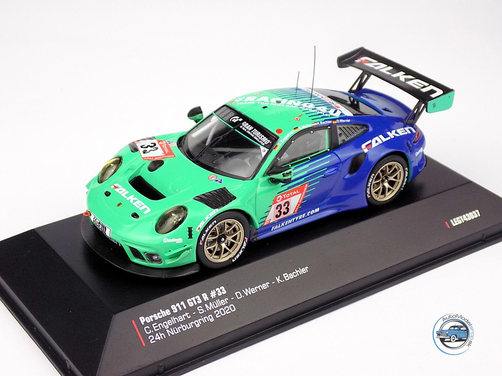 PORSCHE 911 991-2 GT3 R TEAM FALKEN MOTORSPORTS N 33 24h NURBURGRING 2020 K.BACHLER - S.MULLER - C.ENGELHART - D.WERNER - 1:43 IXO - Image 3