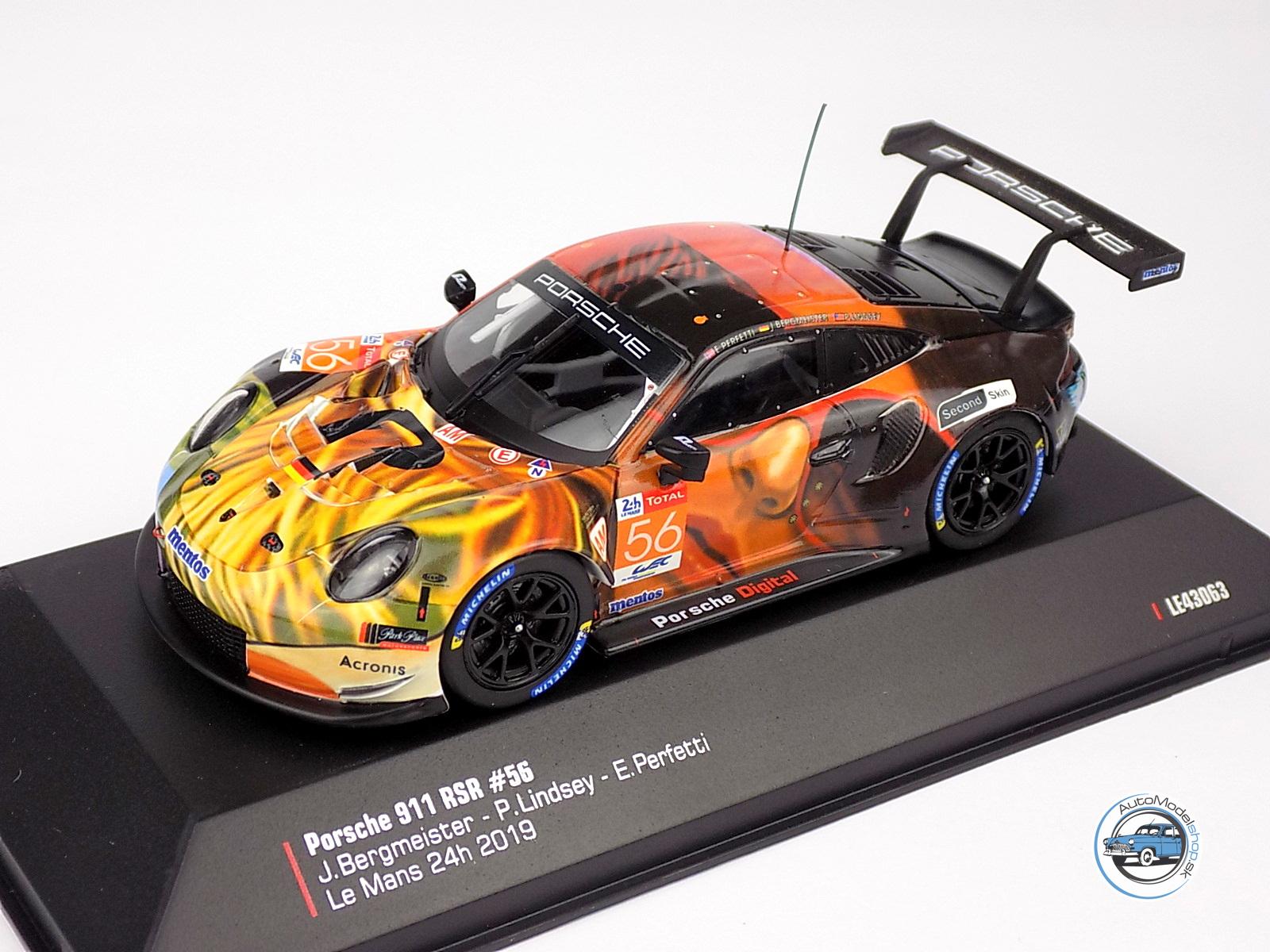 PORSCHE 911 991 RSR TEAM PROJEKT N 56 VÍŤAZ LMGTE AM CLASS 24h LE MANS 2019 J.BERGMEISTER - P.LINDSEY - E.PERFETTI - 1:43 IXO - Image 2