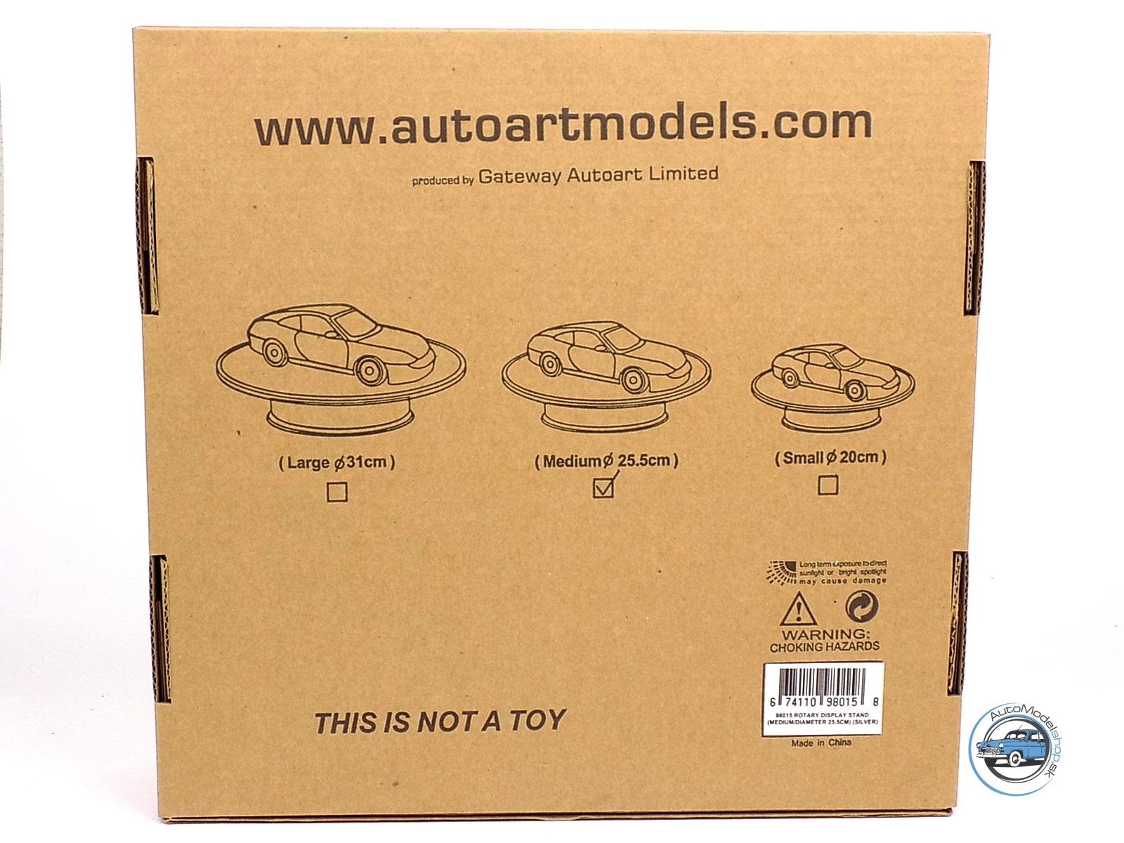 OTOČNÝ ZÁKLADNÝ STOJAN STREDNÝ 25,5cm  - SO SVETLOŠEDÝM POVRCHOM - AUTOART PRÍSLUŠENSTVO - Image 3