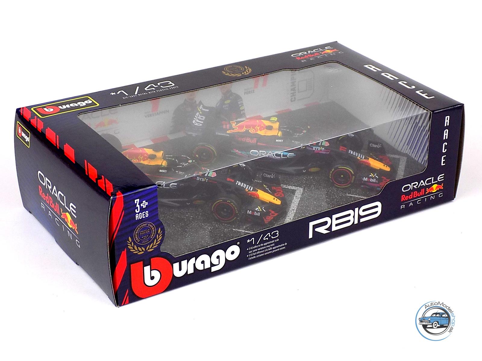 RED BULL SET F1 2X RB19 TEAM ORACLE RED BULL RACING #1 MAJSTR SVETA SEZÓNA GP 2023 MAX VERSTAPPEN + #11 SEZÓNA 2023 SERGIO PEREZ - 1:43 Burago - Image 4
