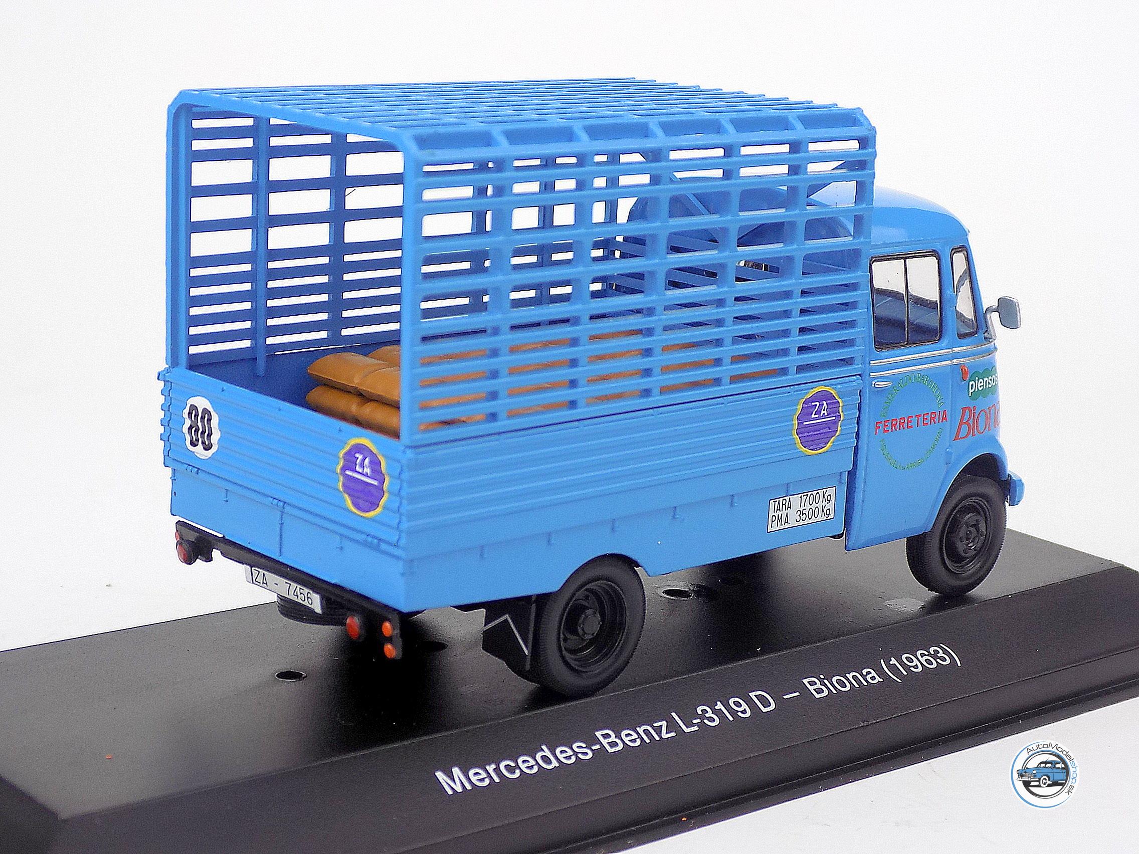 ZĽAVA - POŠKODENÝ OBAL : MERCEDES BENZ L319D PIENSOS BIONA 1963 - 1:43 HACHETTE - Image 3