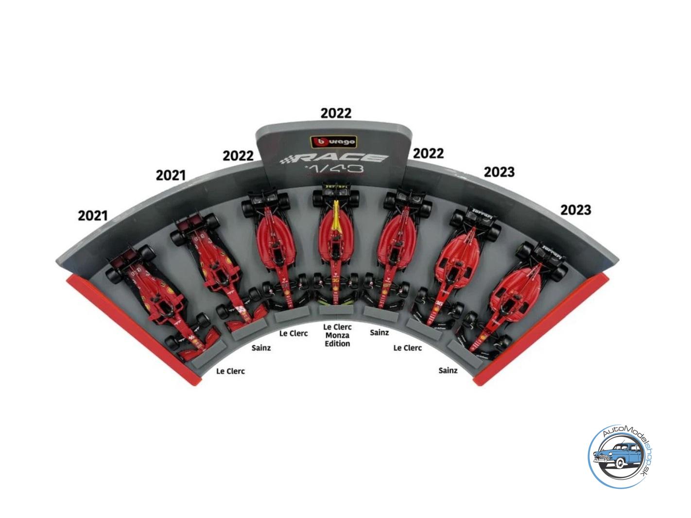 FERRARI 7-SET SF21/F1-75/SF-23 LeClerc/Sainz - 1:43 BBURAGO - Image 2