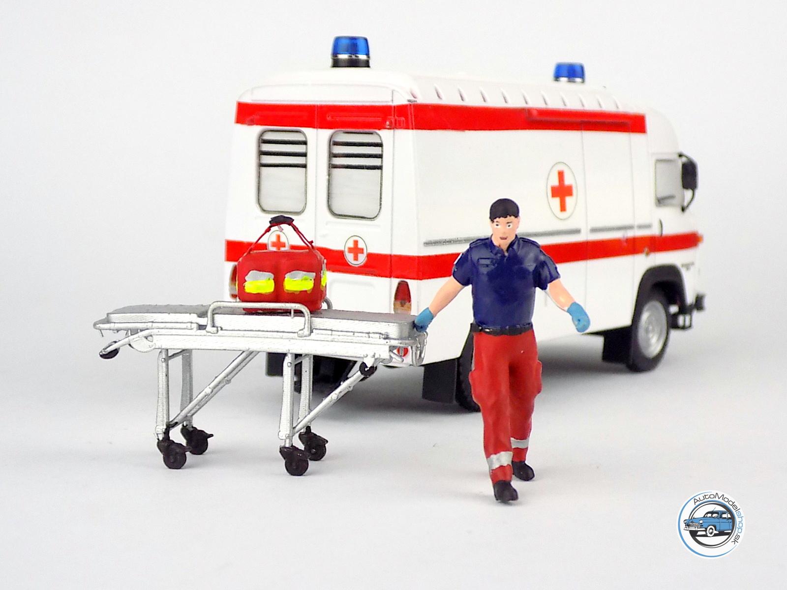 Figúrka záchranára s nosidlami 1:43