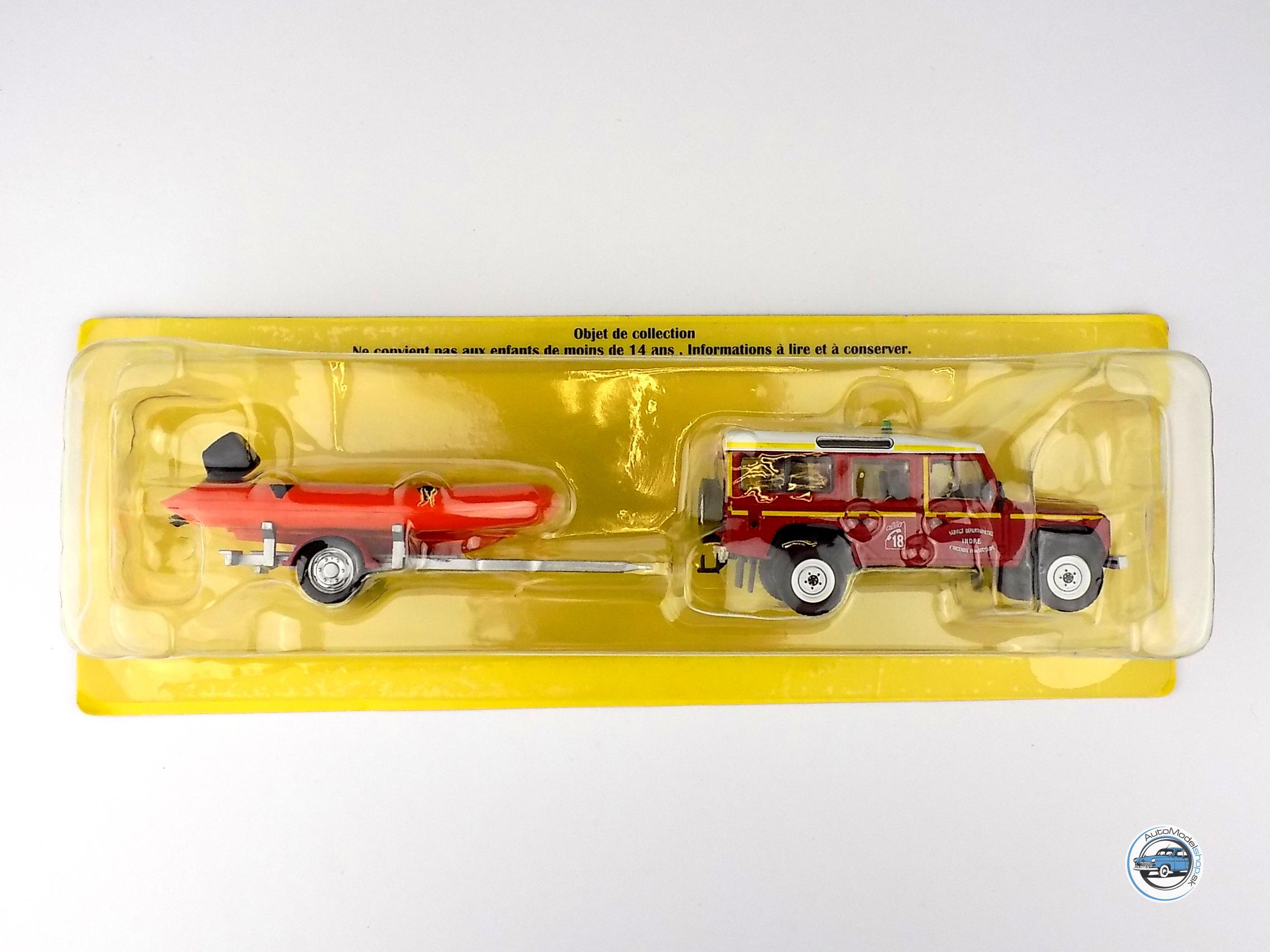 LAND ROVER DEFENDER 130 HASIČI - VODNÝ ZÁCHRANÁRI S ČLNOM 1986 - 1:43 DeA - Image 5