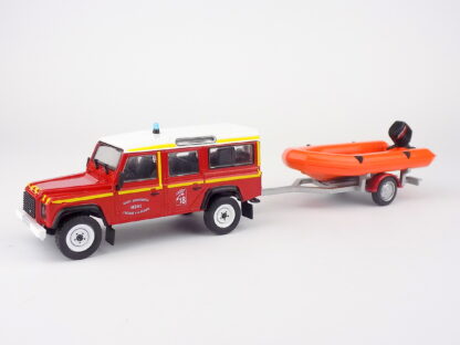 LAND ROVER DEFENDER 130 HASIČI - VODNÝ ZÁCHRANÁRI S ČLNOM 1986 - 1:43 DeA - Image 2