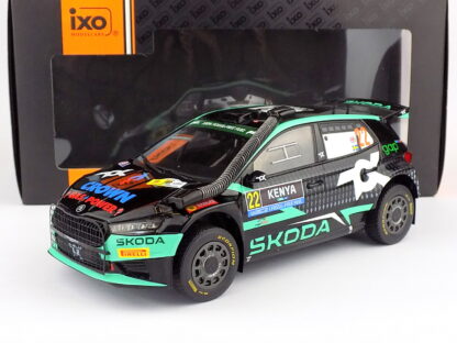 ŠKODA FABIA RALLY2 EVO N 22 TEAM TOKSPORT WRT 6th RALLY SAFARI KENYA 2024 GUS GREENSMITH - JONAS ANDERSSON - 1:18 IXO