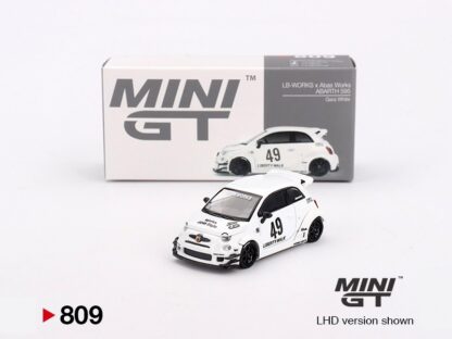 LB-WORKS x Abas Works FIAT ABARTH 595 Gara White - 1:64 MiniGT