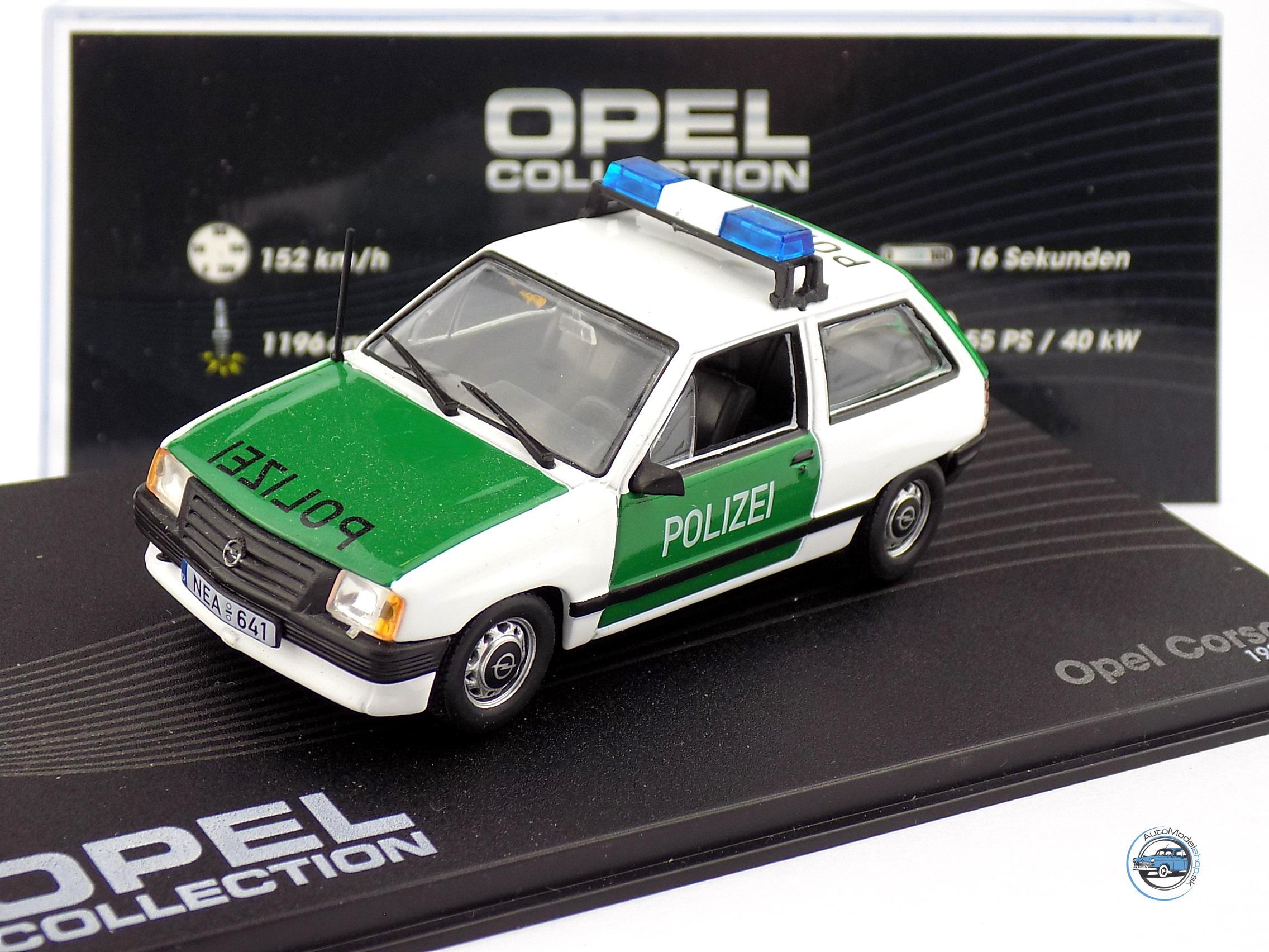 OPEL CORSA A POLIZEI – POLÍCIA NEMECKO – 1:43 DeA ( Bazárový tovar )