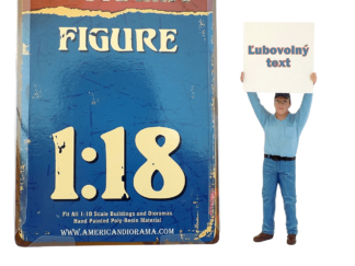 FIGÚRKA MUŽ S TRANSPARENTOM  - 1:18 AMERICAN DIORAMA