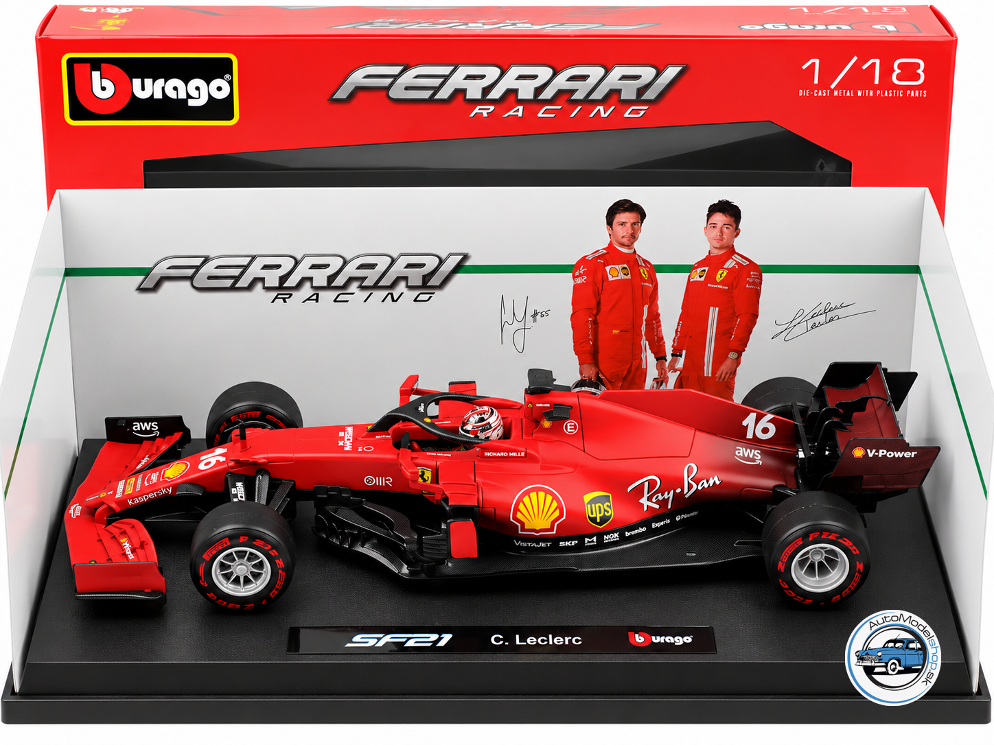 FERRARI F1 SF21 N 16 SEZÓNA 2021 CHARLES LECLERC – 1:18 BBURAGO