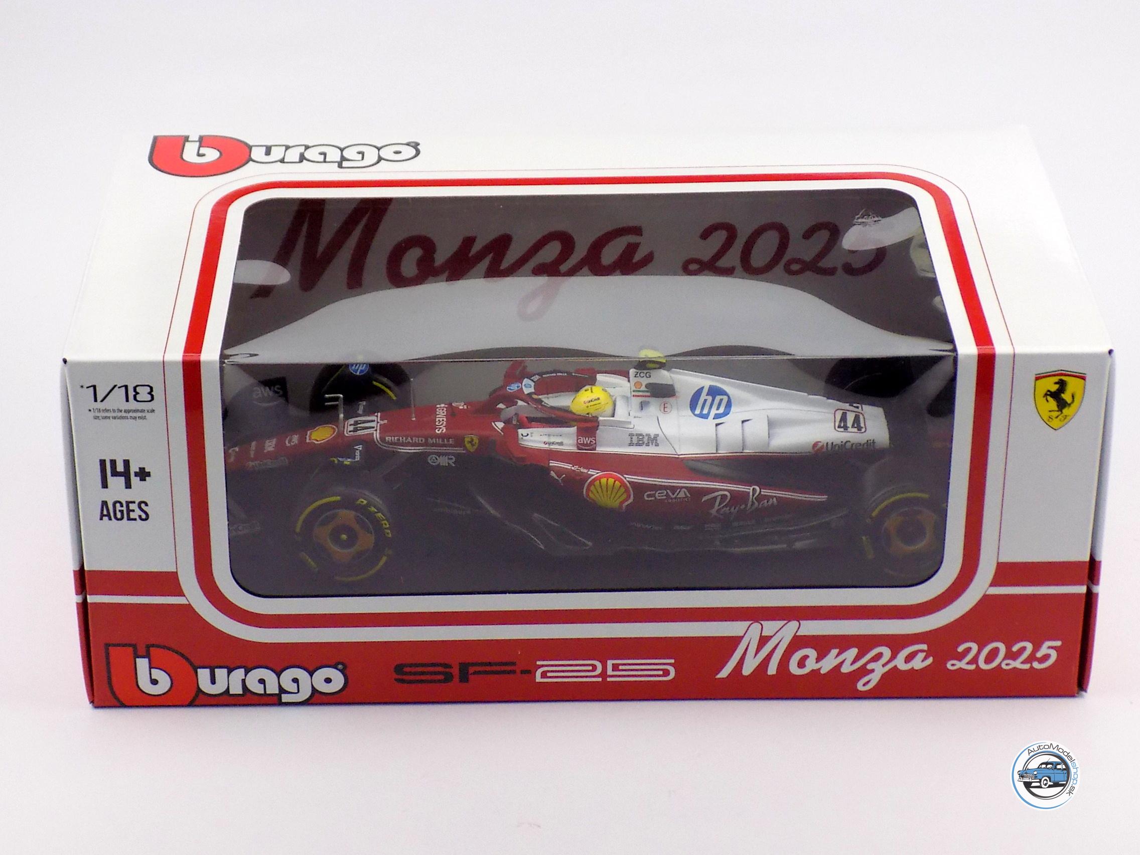 FERRARI - F1 SF-25 TEAM SCUDERIA FERRARI HP MONZA VC TALIANSKA 2025 LEWIS HAMILTON - NIKI LAUDA 50. VÝROČIE MAJSTRA SVETA - 1:18 BBURAGO – Obrázok 7