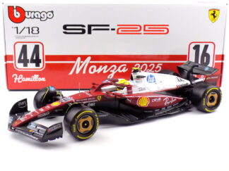 FERRARI - F1 SF-25 TEAM SCUDERIA FERRARI HP MONZA VC TALIANSKA 2025 LEWIS HAMILTON - NIKI LAUDA 50. VÝROČIE MAJSTRA SVETA - 1:18 BBURAGO