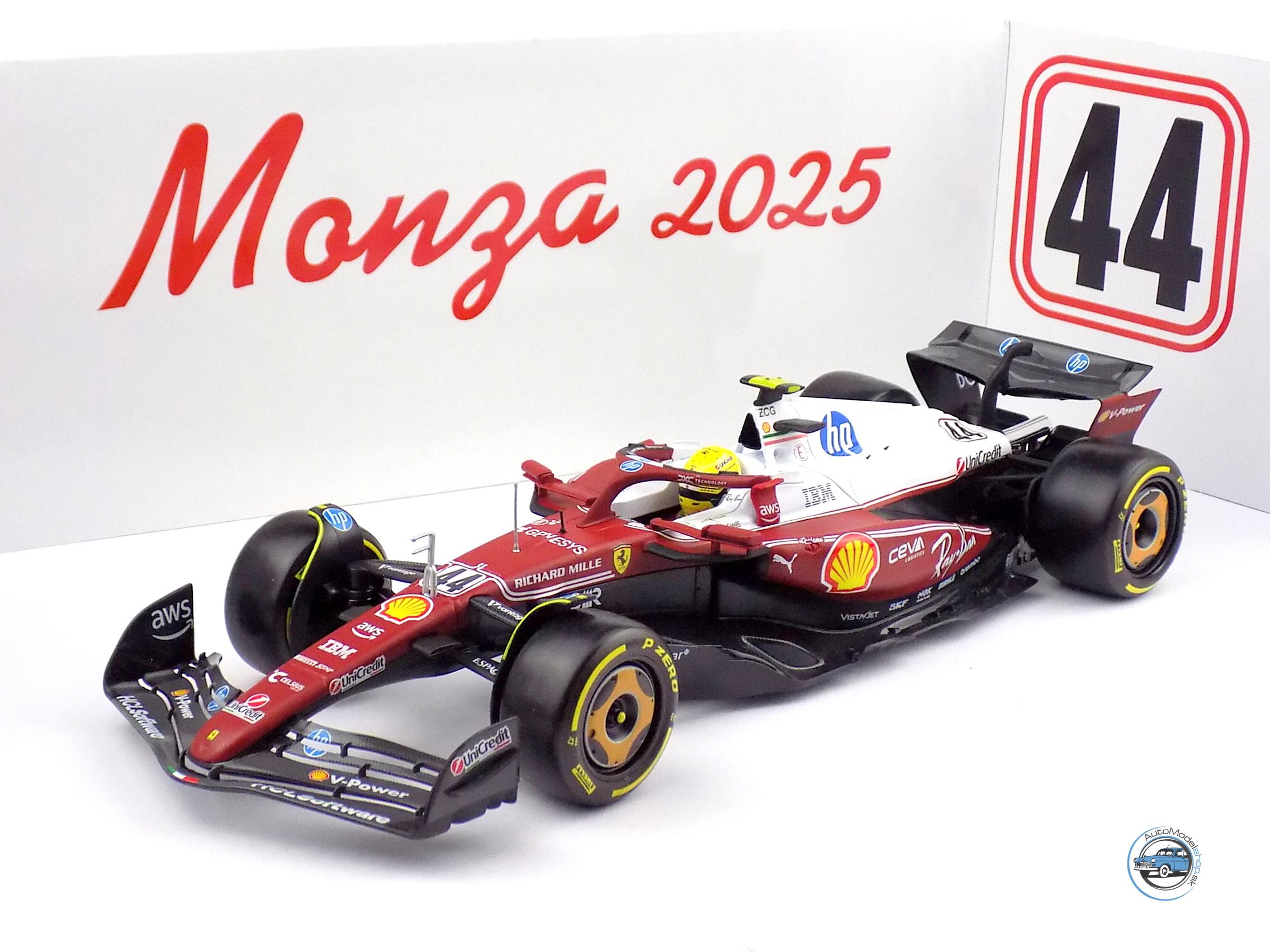 FERRARI - F1 SF-25 TEAM SCUDERIA FERRARI HP MONZA VC TALIANSKA 2025 LEWIS HAMILTON - NIKI LAUDA 50. VÝROČIE MAJSTRA SVETA - 1:18 BBURAGO – Obrázok 2