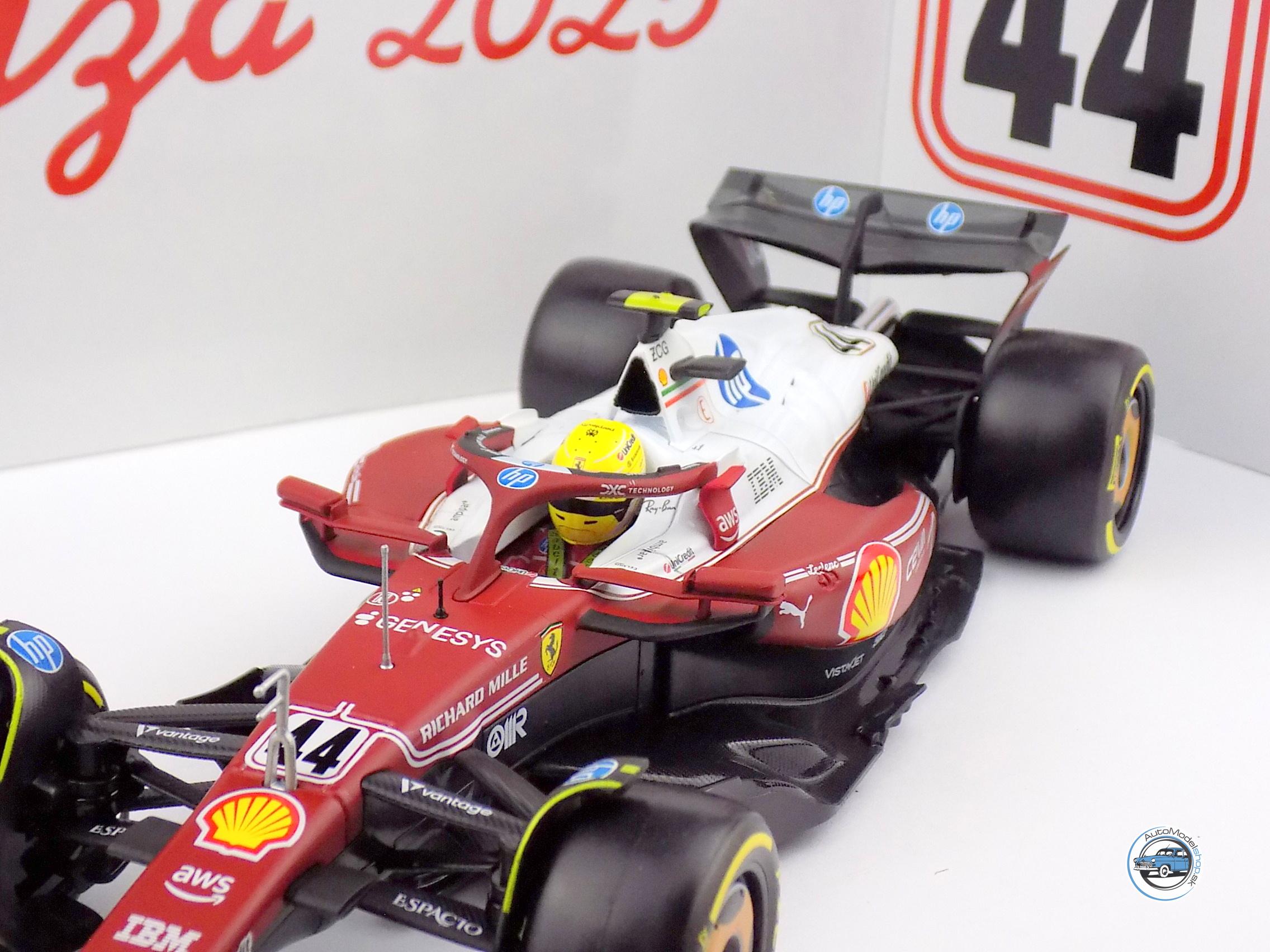FERRARI - F1 SF-25 TEAM SCUDERIA FERRARI HP MONZA VC TALIANSKA 2025 LEWIS HAMILTON - NIKI LAUDA 50. VÝROČIE MAJSTRA SVETA - 1:18 BBURAGO – Obrázok 5