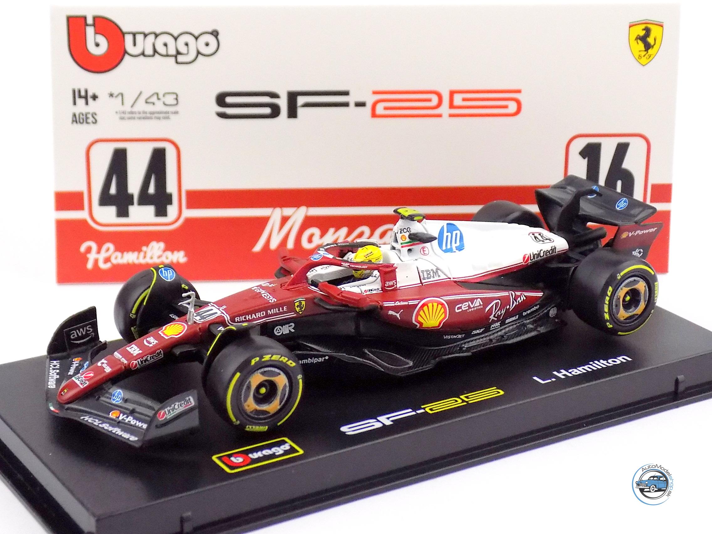 FERRARI F1 SF-25 TEAM SCUDERIA FERRARI HP MONZA VC TALIANSKA 2025 LEWIS HAMILTON - 1:43 BBURAGO