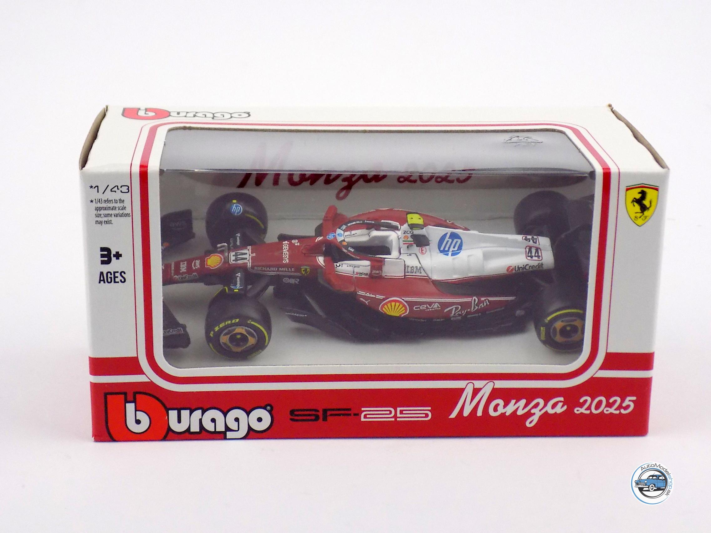 FERRARI F1 SF-25 TEAM SCUDERIA FERRARI HP MONZA VC TALIANSKA 2025 LEWIS HAMILTON – 1:43 BBURAGO – Obrázok 4