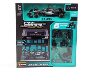 PIT STOP DIORAMA MERCEDES F1 W16 GEORGE RUSSEL - 1:43 BBURAGO